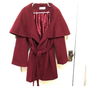 T Tahari wool/ cashmere blend wrap coat